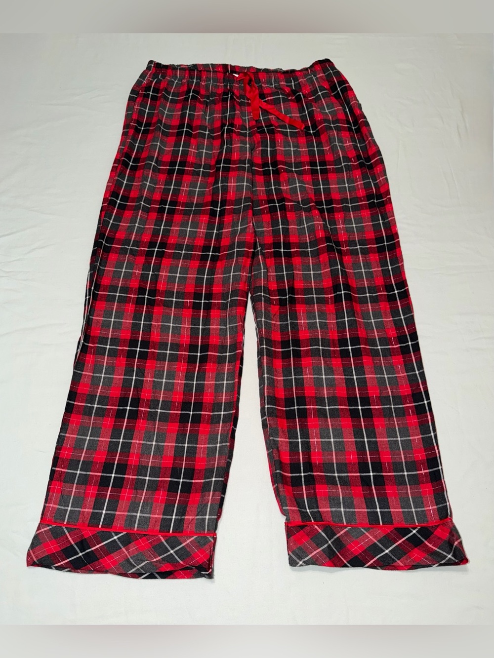 Victoria’s Secret XL Red Plaid Pajama Lounge Pants Cotton Modal